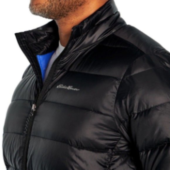 New Eddie Bauer Men's Packable Down Jacket Size 2XL Water Repellent Black - Picture 3 of 12